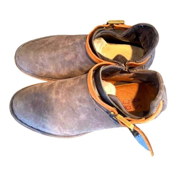 Free People X AS 98 Felix Flat Gray Leather Ankle Boot Size 37 Boho - Picture 9 of 13
